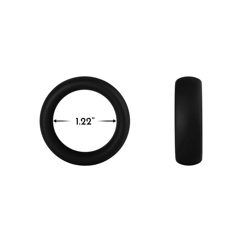 Forto F-64 Wide Liquid Silicone Cockring Small Black