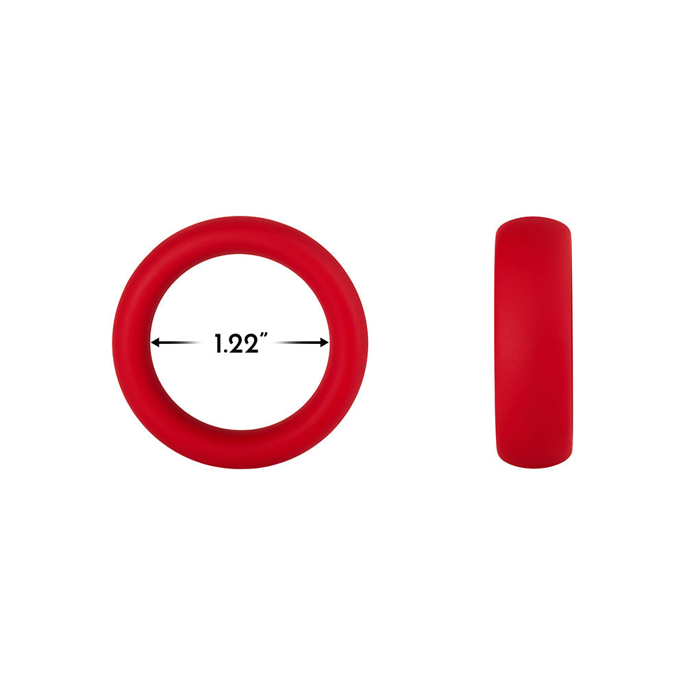 Forto F-64 Wide Liquid Silicone Cockring Small Red
