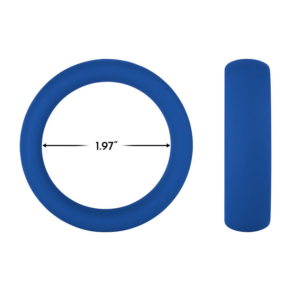 Forto F-64 Wide Liquid Silicone Cockring Large Blue