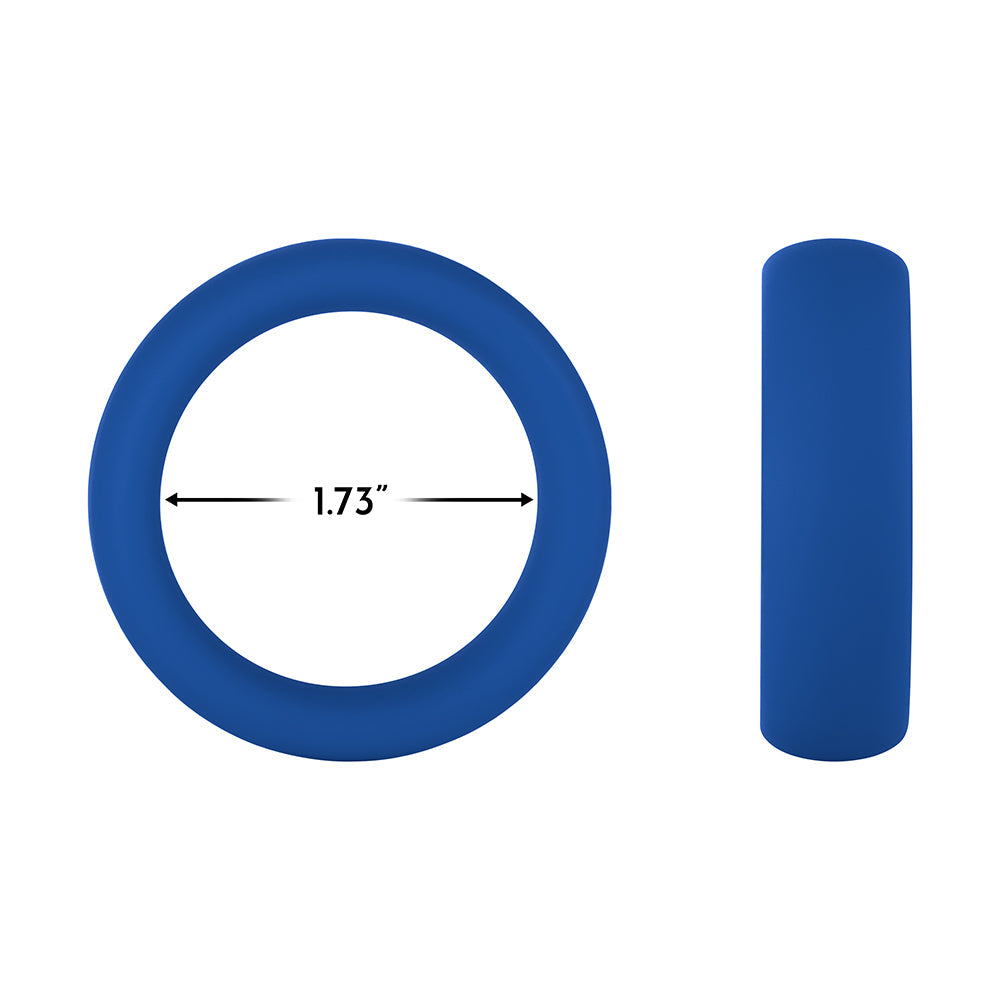 Forto F-64 Wide Liquid Silicone Cockring Medium Blue