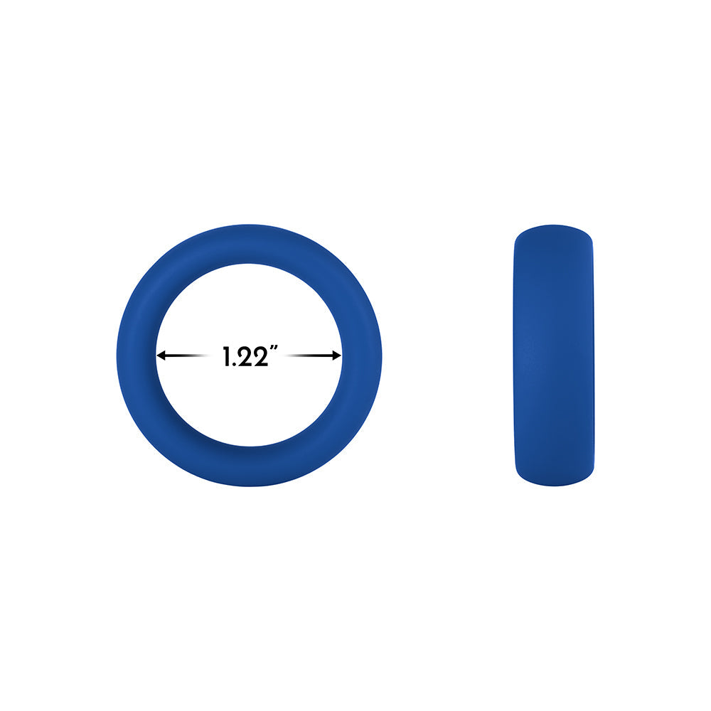 Forto F-64 Wide Liquid Silicone Cockring Small Blue