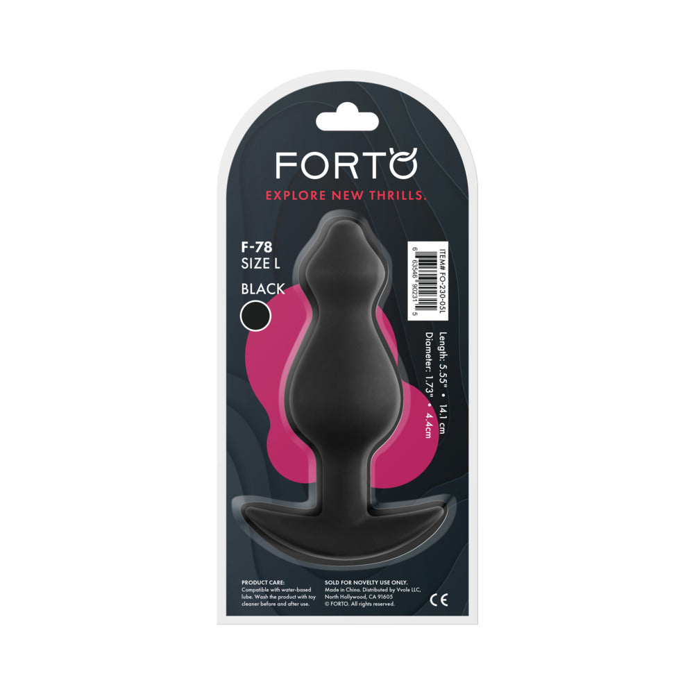 Forto F-78 Pointee Silicone Anal Plug Large Black