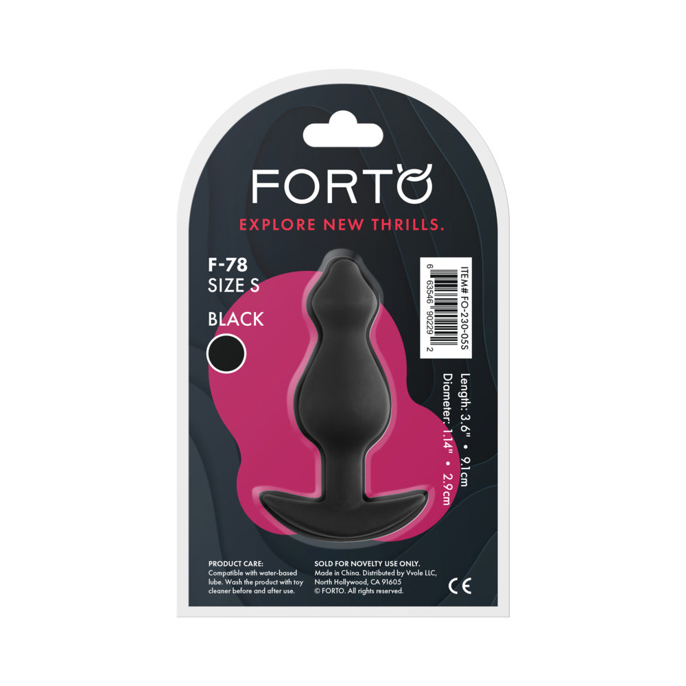 Forto F-78 Pointee Silicone Anal Plug Small Black