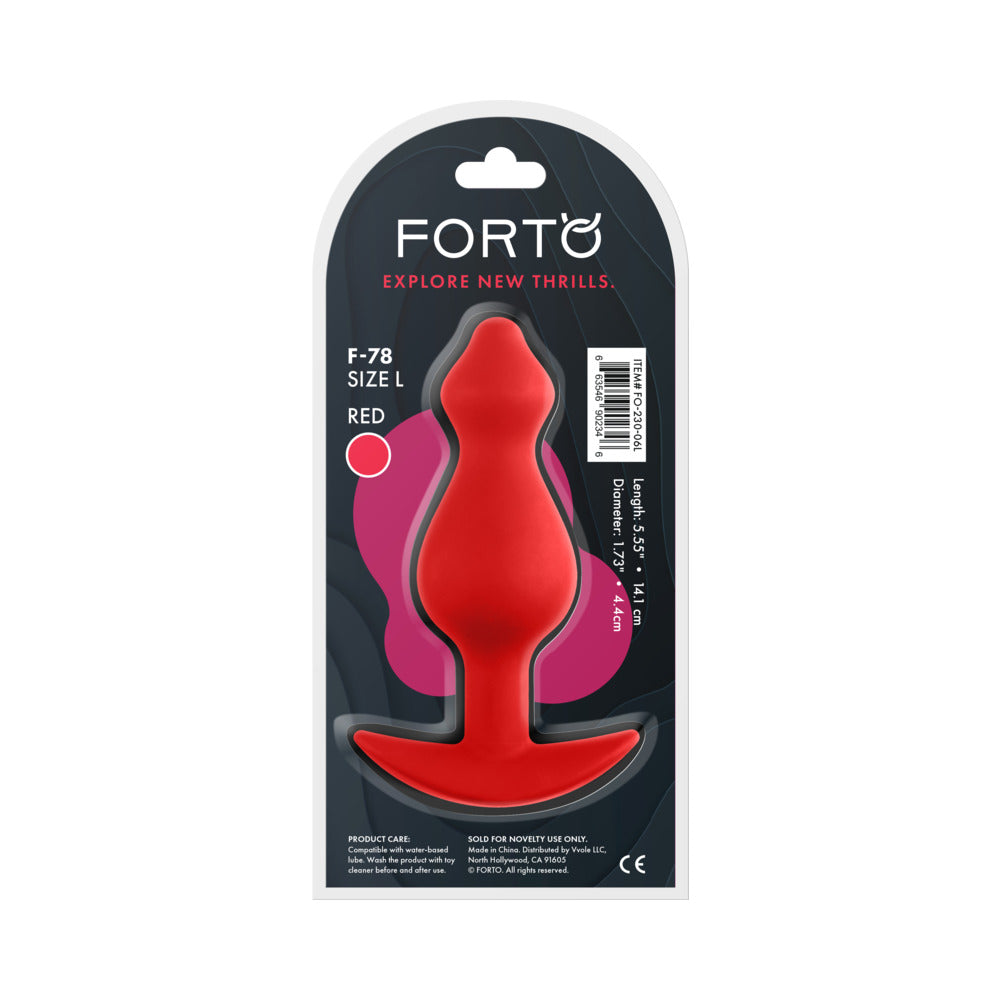 Forto F-78 Pointee Silicone Anal Plug Large Red