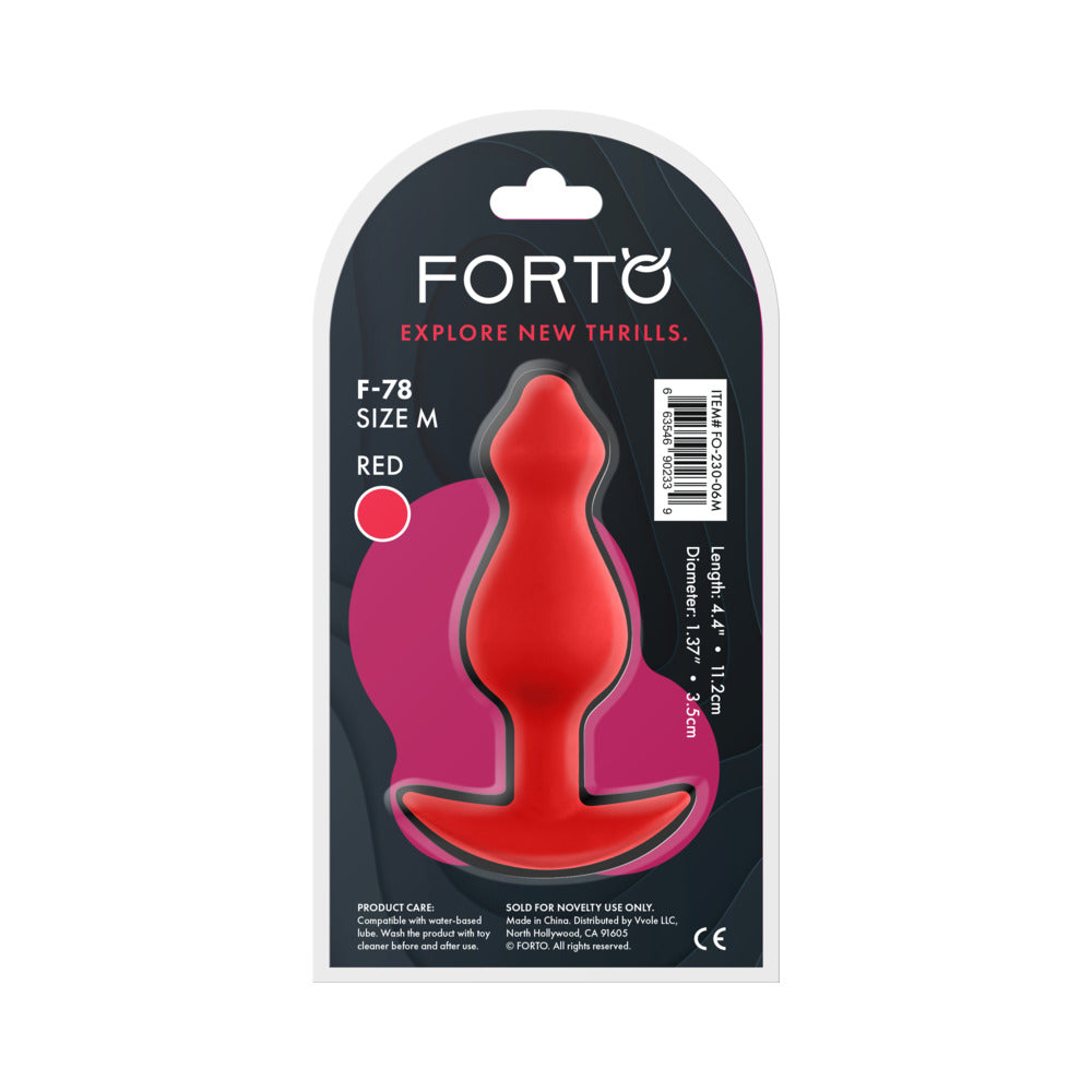 Forto F-78 Pointee Silicone Anal Plug Medium Red