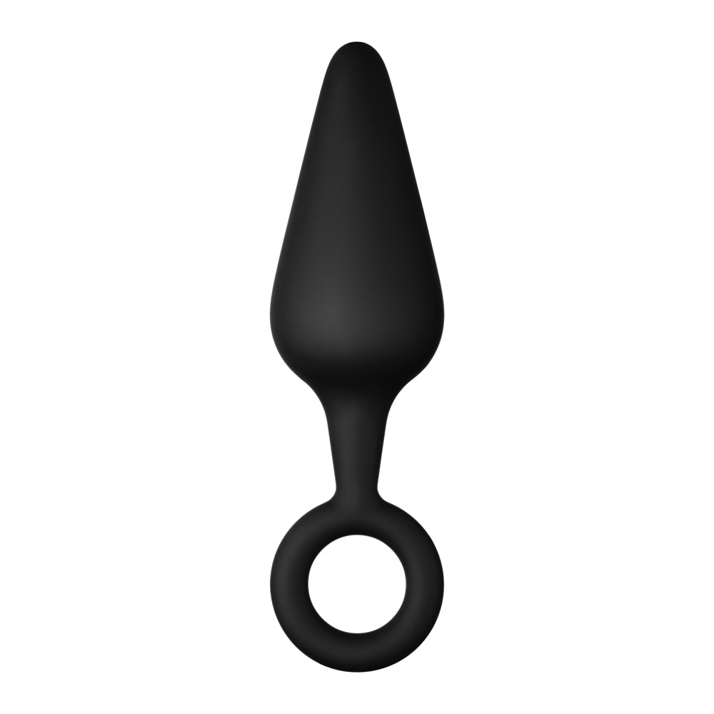 Forto F-10 Silicone Anal Plug with Pull Ring Large Black