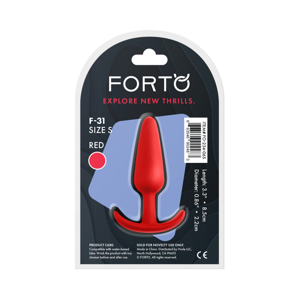 Forto F-31 Silicone Anal Plug Small Red