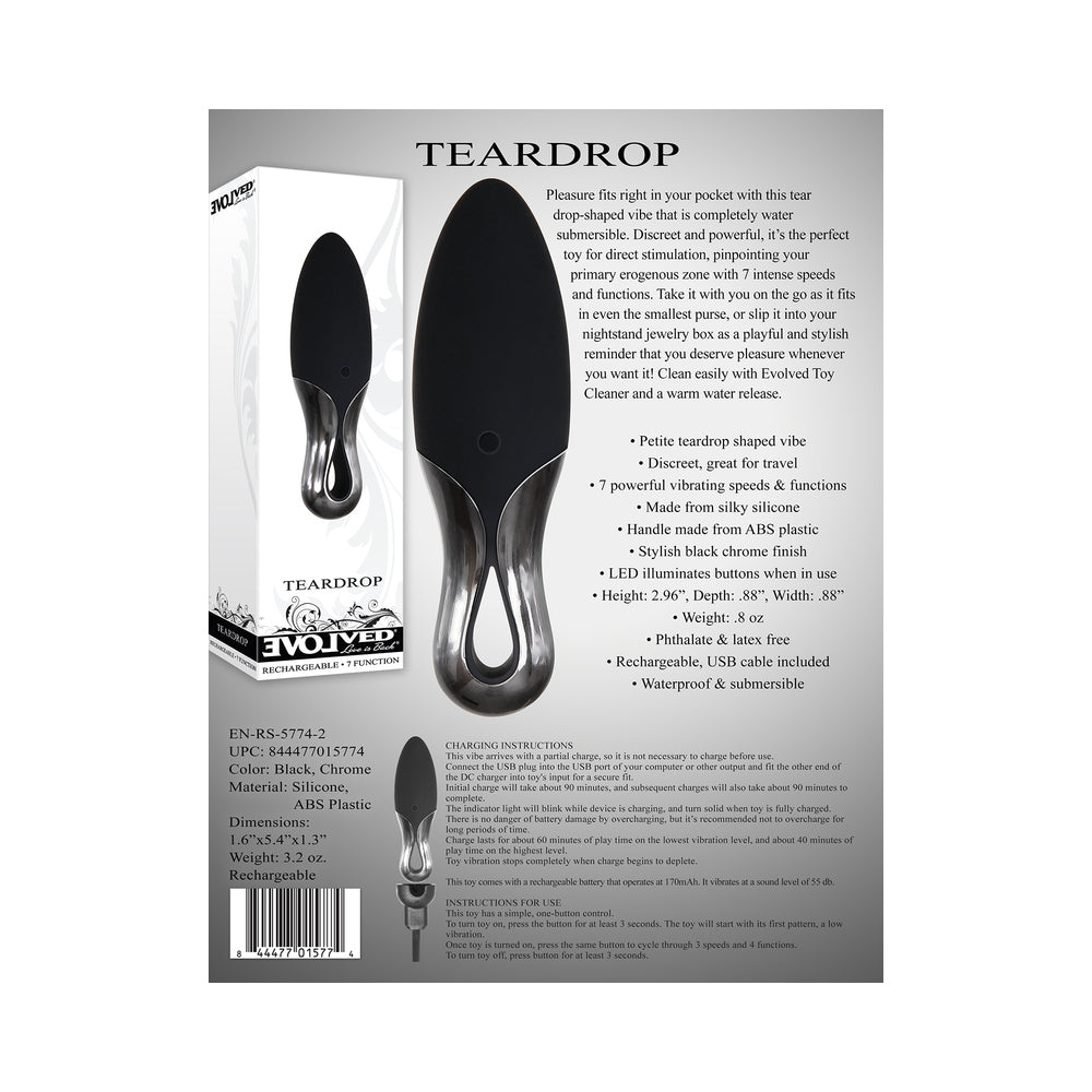 Evolved Teardrop Mini Vibrator Black