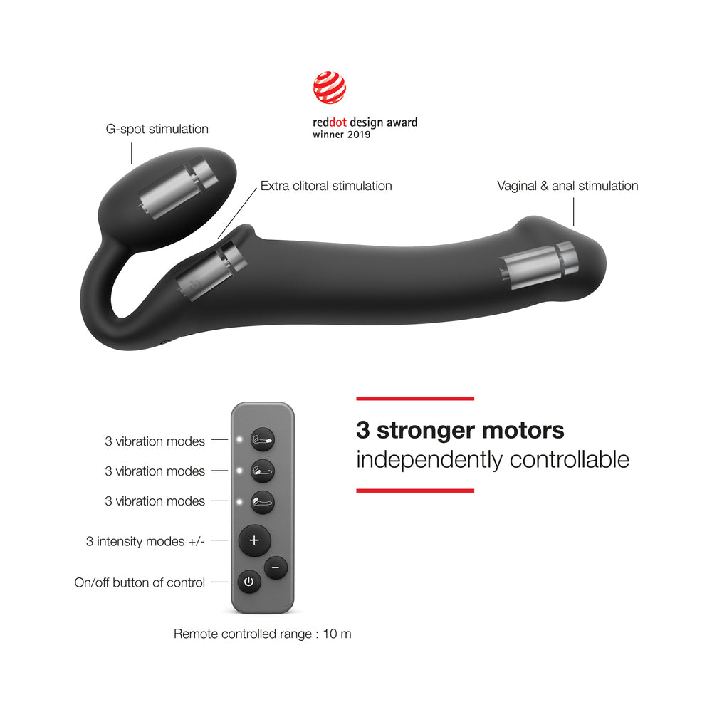 Strap-On-Me VibrBendableStrapOn Blk M