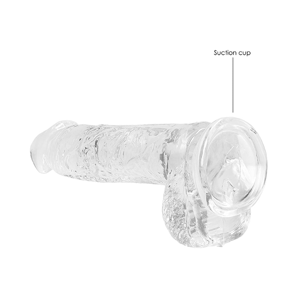 RealRock CC 6in Dildo WBalls&Suction Clr