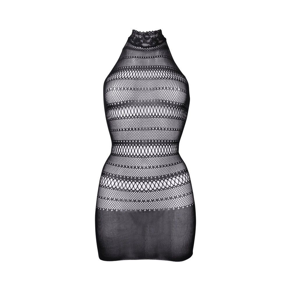 Le Desir HighNeck NetMiniDress Blk OS