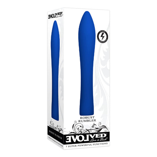 Evolved Robust Rumbler Rechargeable Silicone Sli mline Vibrator Blue