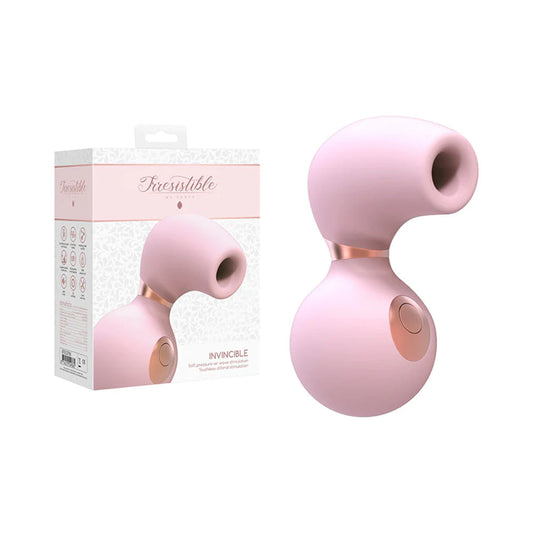 Irresistible Invincible Rechargeable Silicone Soft Pressure Air Wave Clitoral Stimulator Pink