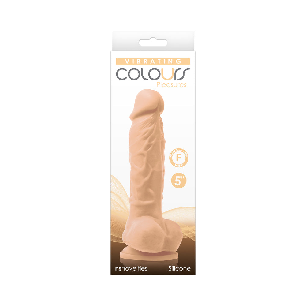 Colours Pleasures 5 in. Vibrating Dildo Beige