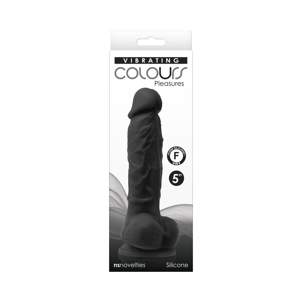 Colours Pleasures 5 in. Vibrating Dildo Black