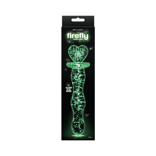 Firefly Heart A Glow Glass Dildo Clear