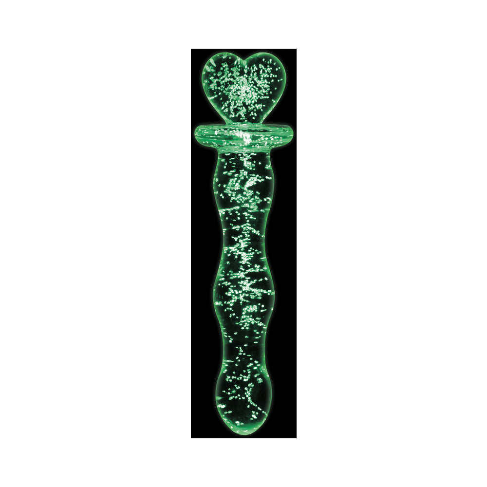 Firefly Heart A Glow Glass Dildo Clear