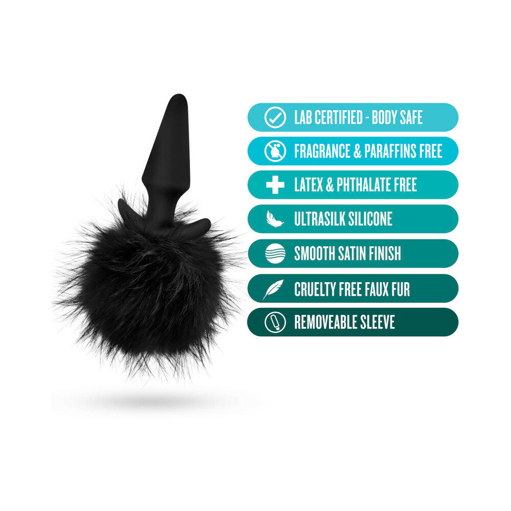 Anal Adventures Rabbit Tail Plug Blk