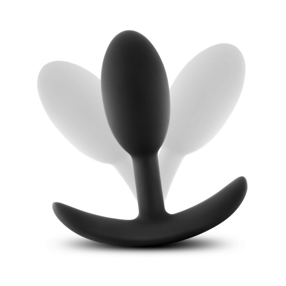Anal Adventures Platinum Silicone Weighted Vibra Slim Plug Small Black