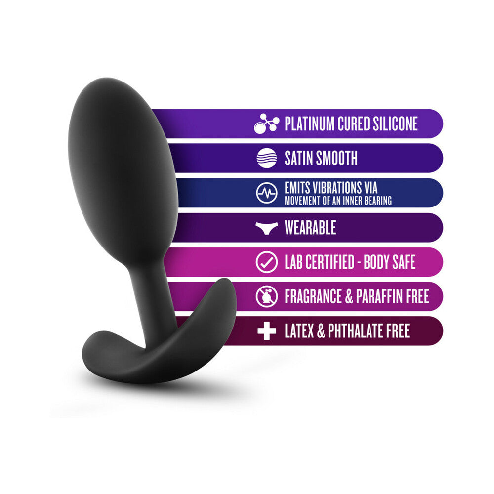 Anal Adventures Vibra Slim Plug Med Blk