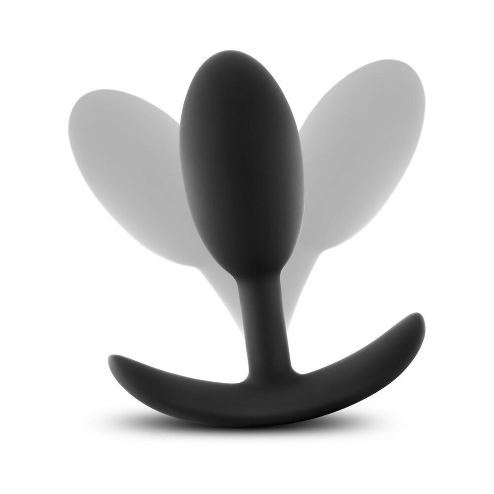 Anal Adventures Platinum Silicone Weighted Vibra Slim Plug Medium Black