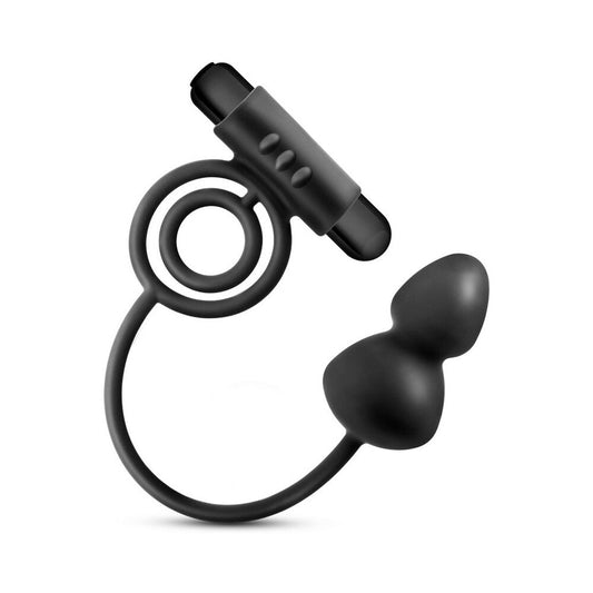 Anal Adventures AnalPlug w/VibrCRing Blk