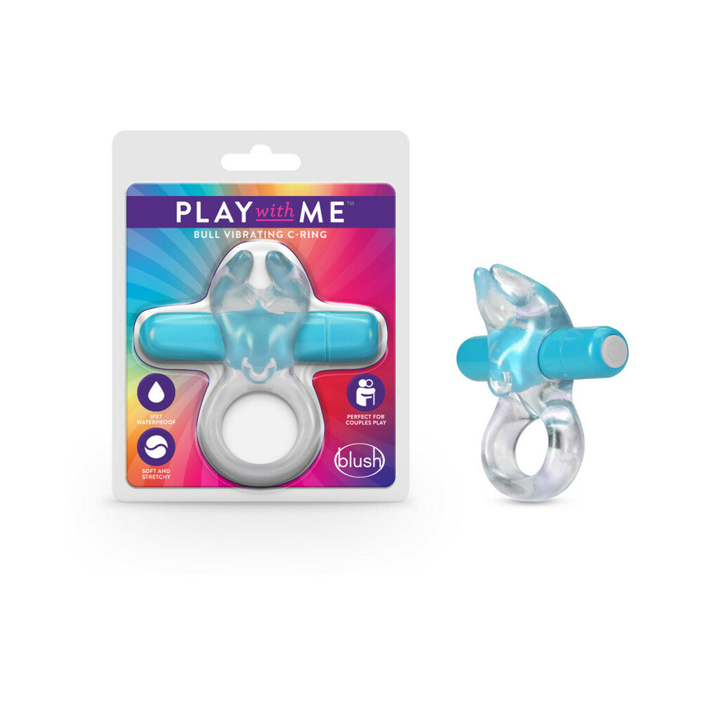 Blush Play with Me Bull Vibrating C-Ring Blue