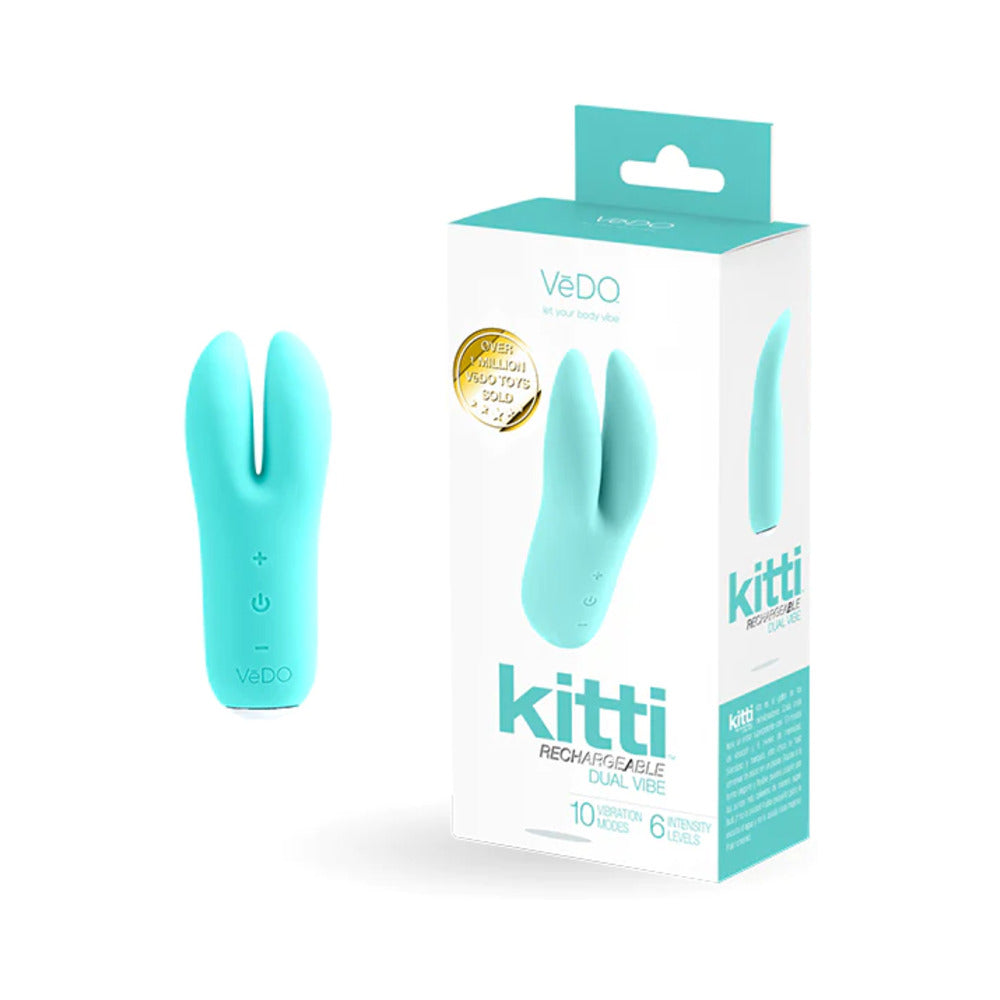 Vedo Kitti Rechargeable Dual Vibe Tease Me Turquoise