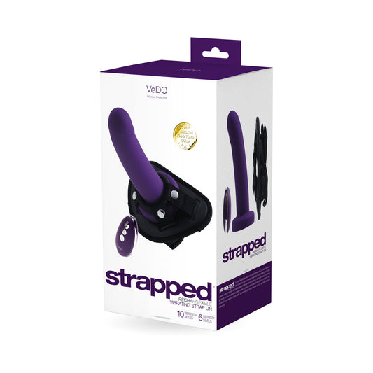 Vedo Strapped Rechargeable Vibrating Strap-On Deep Purple