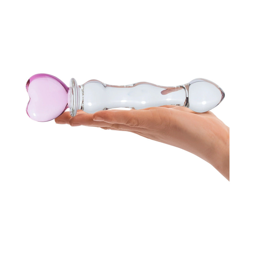 Glas 8in Sweetheart Glass Dildo Heart