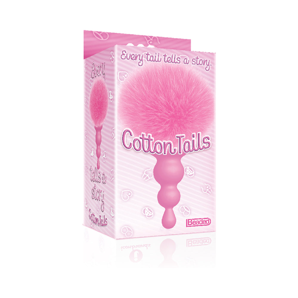 The 9's Cottontails Silicone Bunny Tail Butt Plug Beaded Pink