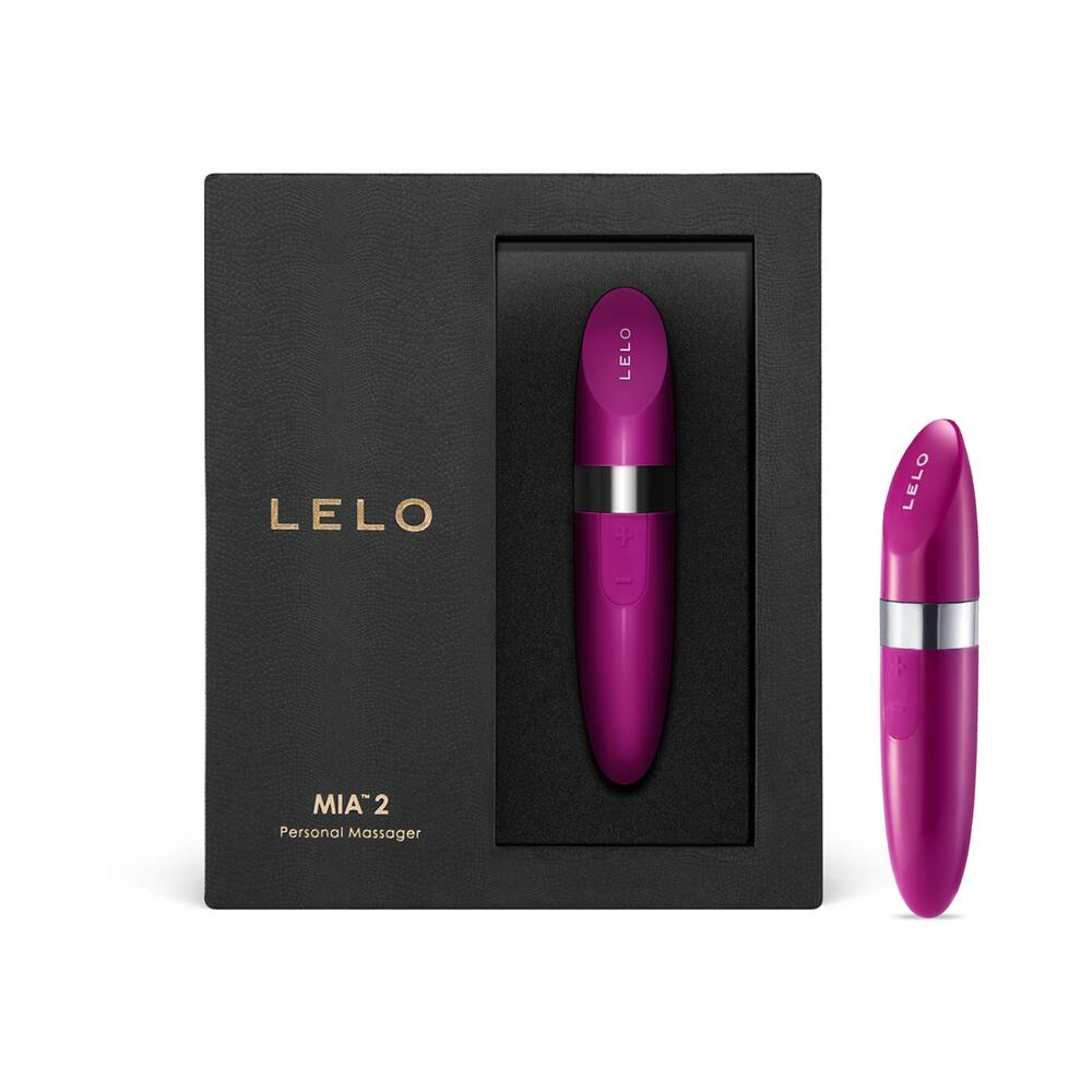 Vibrador con forma de lápiz labial LELO MIA 2 en color rosa intenso