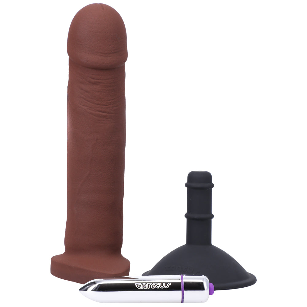 Tantus AlanO2 VibratingDildoKit Brn BAG