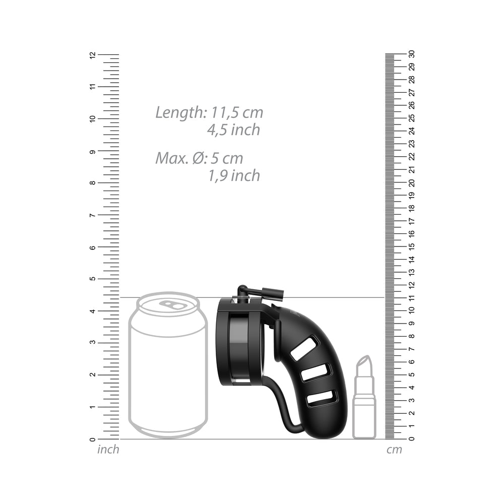 Shots ManCage Model 19 Adjustable 4.5 in. Silicone Ballsplitter Cock Cage Black