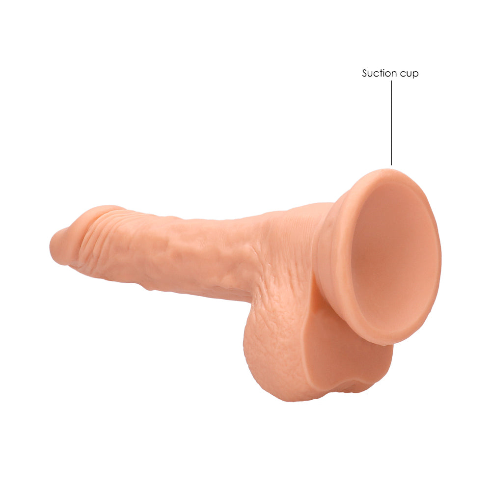 RealRock 7in Dildo W/Balls&Suction Beige