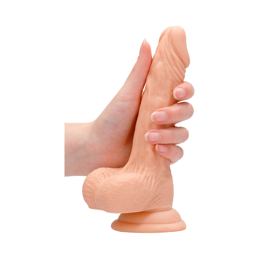 RealRock 7in Dildo W/Balls&Suction Beige