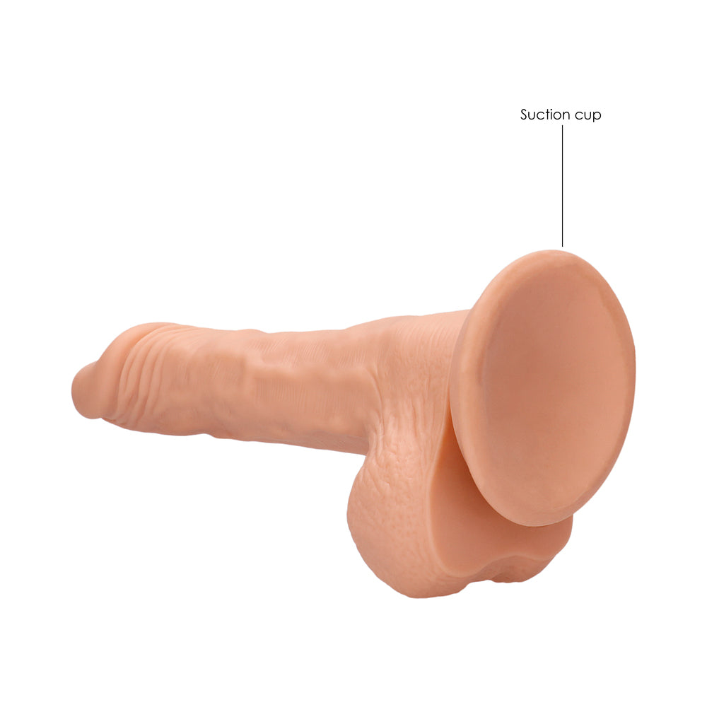 RealRock 8in Dildo W/Balls&Suction Beige