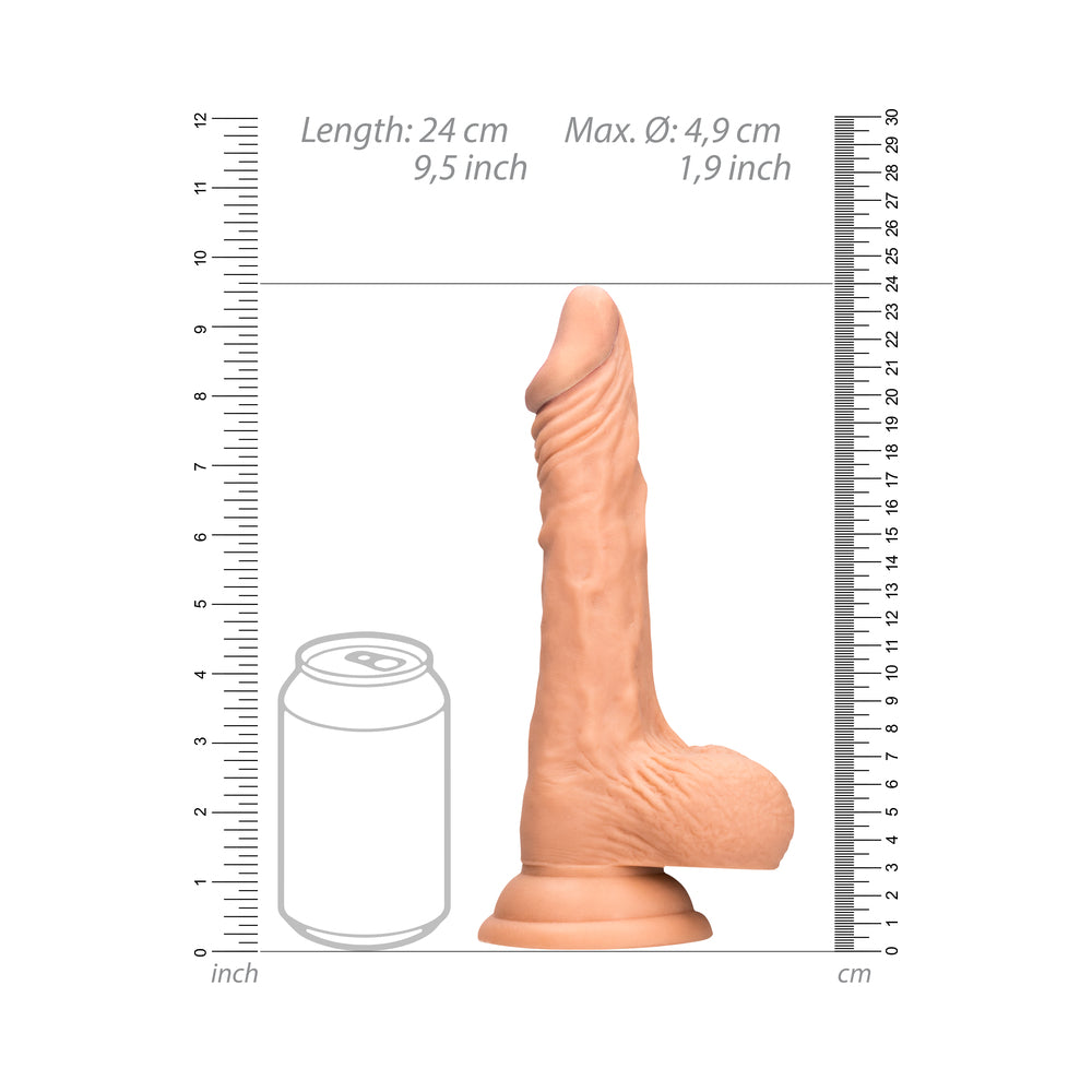 RealRock 9in Dildo W/Balls&Suction Beige