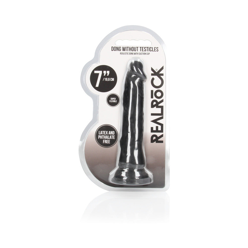 RealRock Realistic 7 in. Dildo With Suction Cup Black