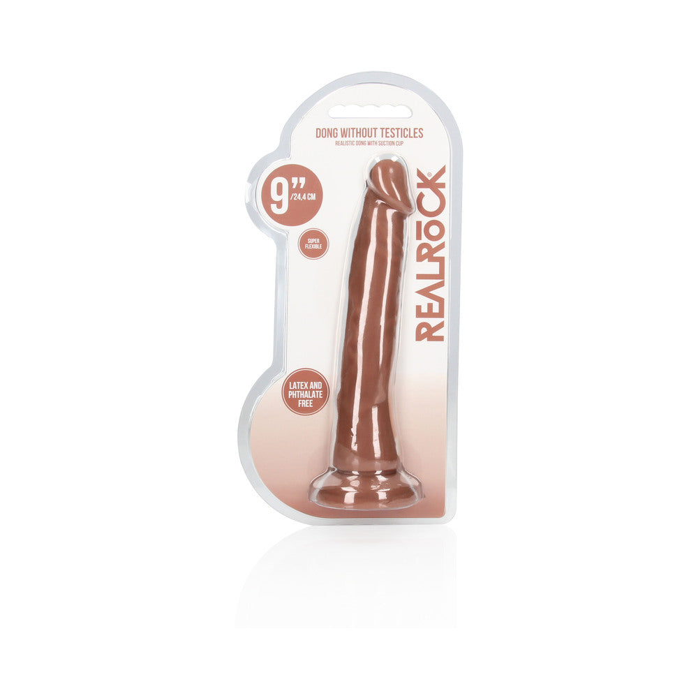 RealRock Realistic 9 in. Dildo With Suction Cup Tan