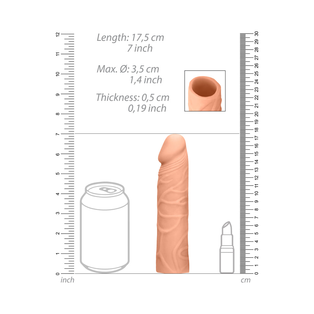 RealRock Veiny 7in Penis Extender Beige