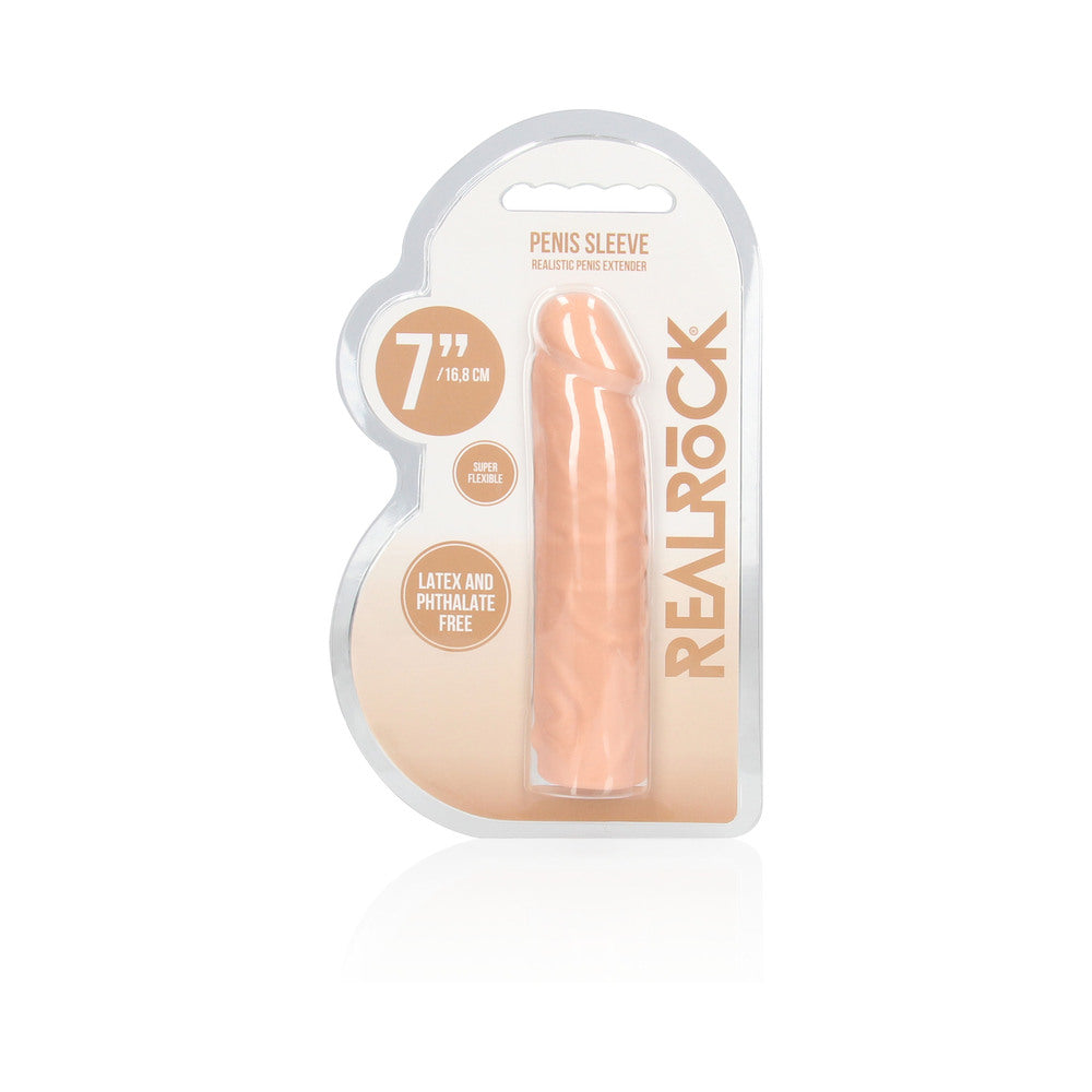 RealRock Veiny 7in Penis Extender Beige