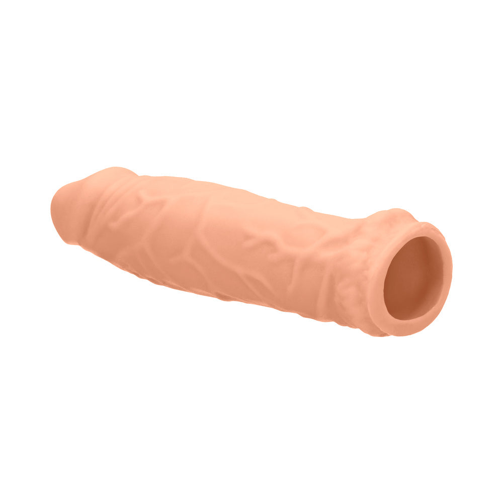 Funda extensora para pene RealRock de 6 pulgadas en color beige