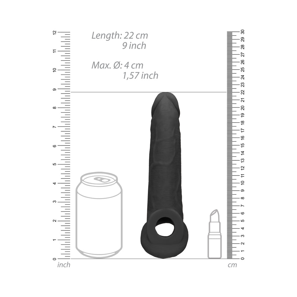 RealRock 9in Penis Extender Sling Black