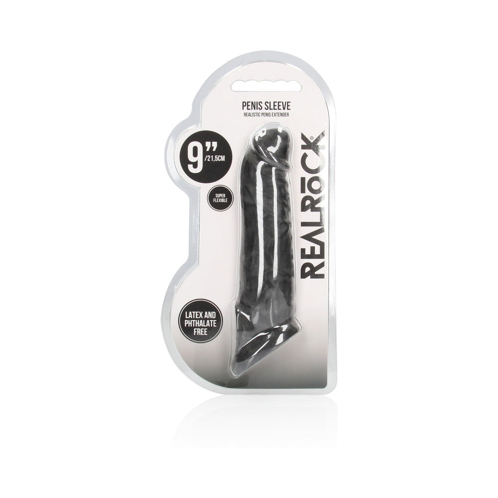 RealRock 9in Penis Extender Sling Black