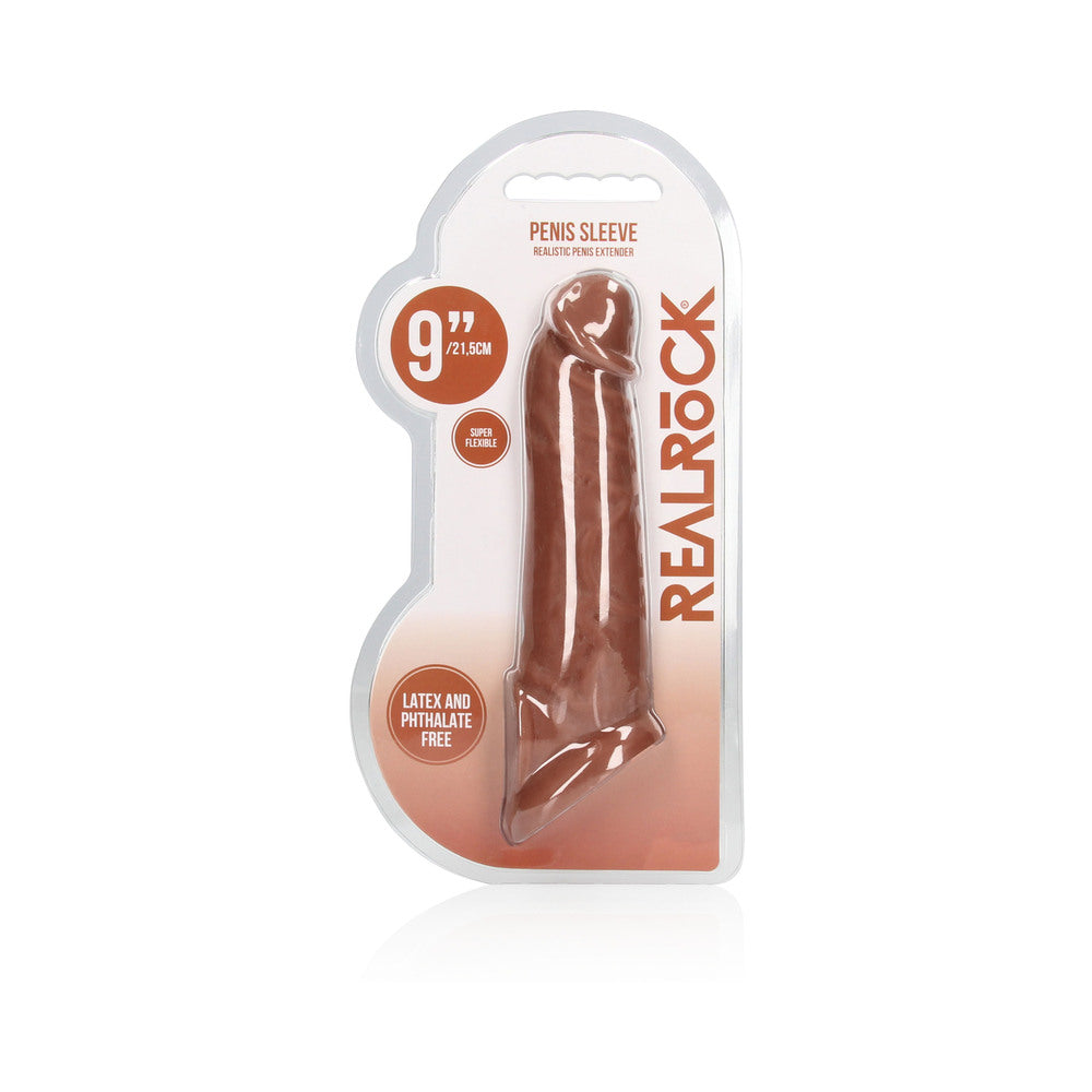 RealRock Realistic 9 in. Penis Sleeve Extender Sling Tan