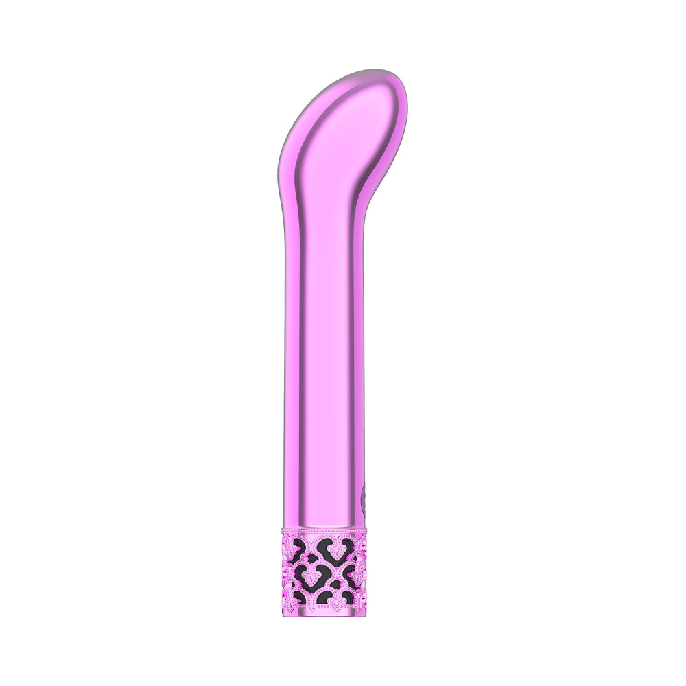 Royal Gems Jewel Rechargeable Curved ABS Bullet Vibrator Pink