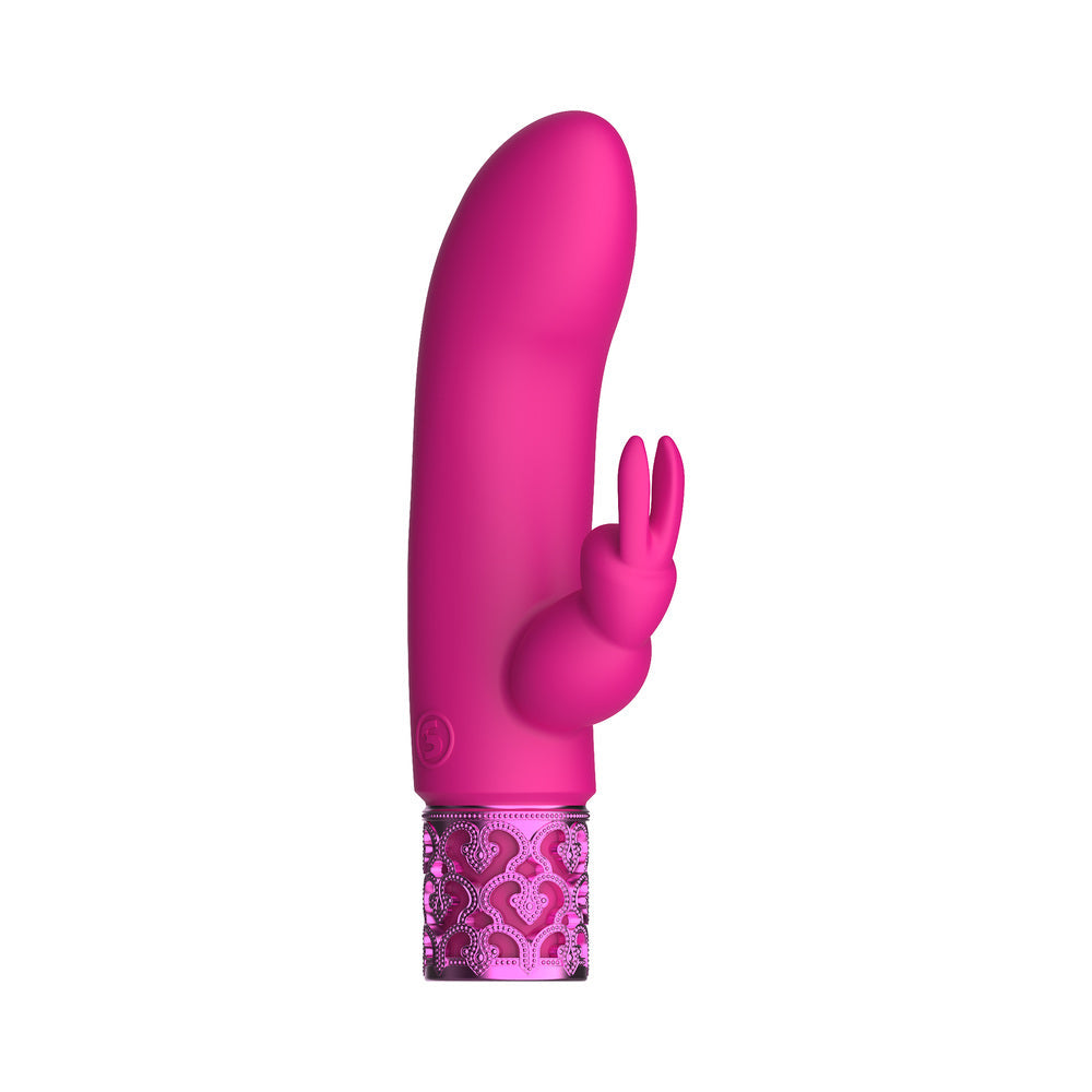 Mini vibrador de conejo deslumbrante rosa Royal Gems