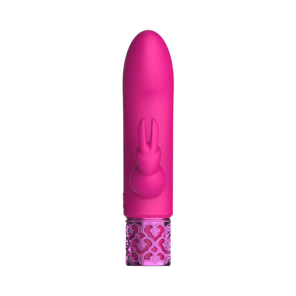 Mini vibrador de conejo deslumbrante rosa Royal Gems