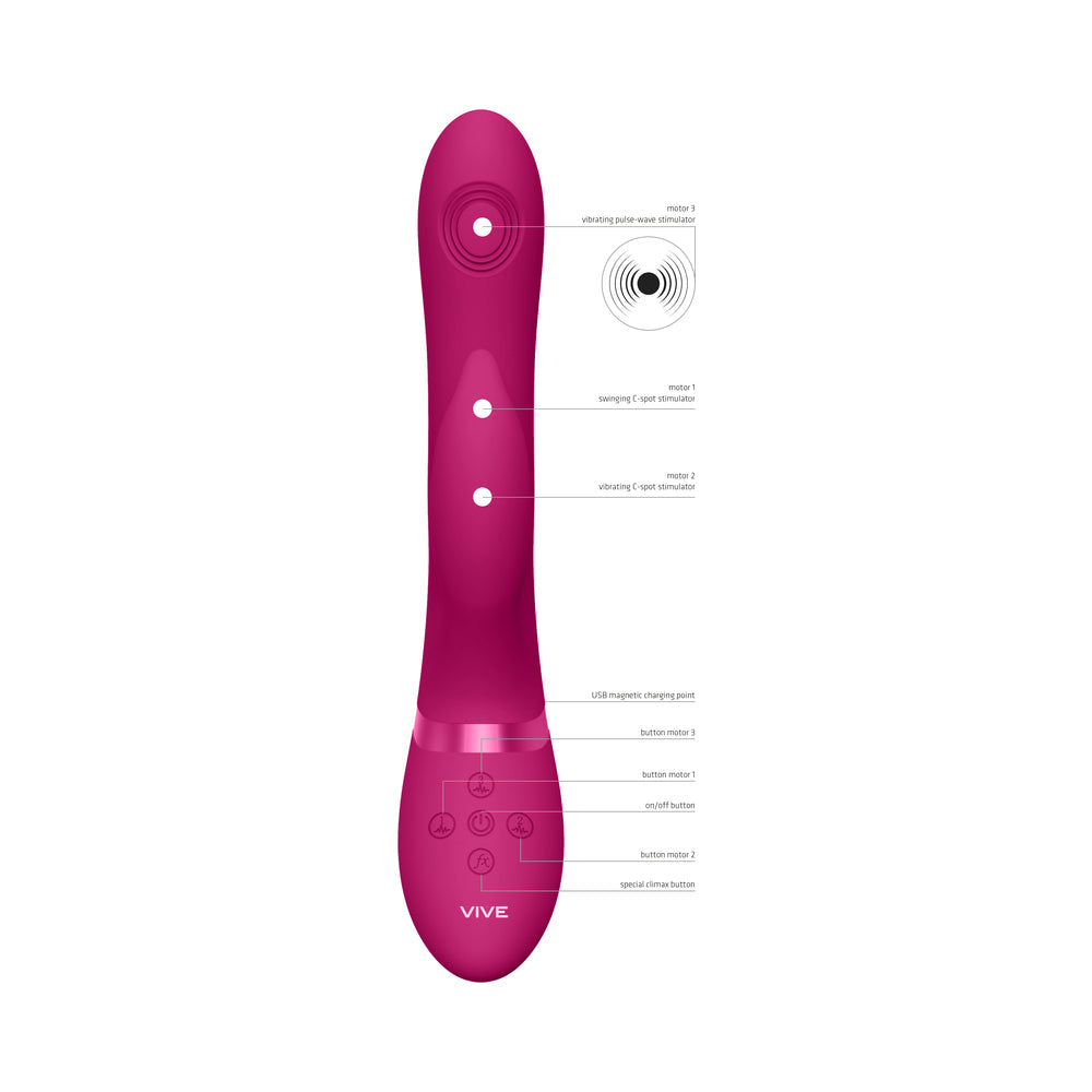 Vibrador de conejo con pulso oscilante VIVE AIMI, color rosa